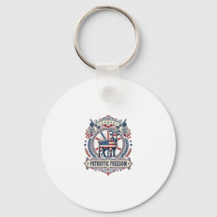 Patriotic Goat Farm Vector Graphic Tee_1 Key Ring