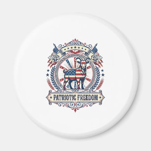 Patriotic Goat Farm Vector Graphic Tee_1 Magnet