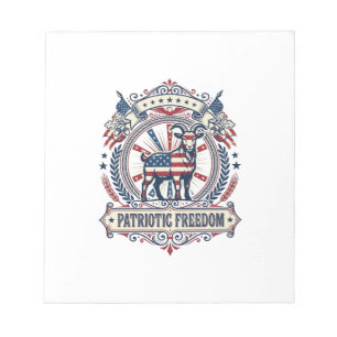 Patriotic Goat Farm Vector Graphic Tee_1 Notepad