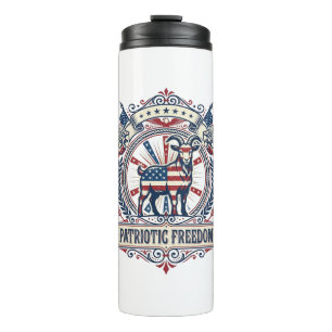 Patriotic Goat Farm Vector Graphic Tee_1 Thermal Tumbler