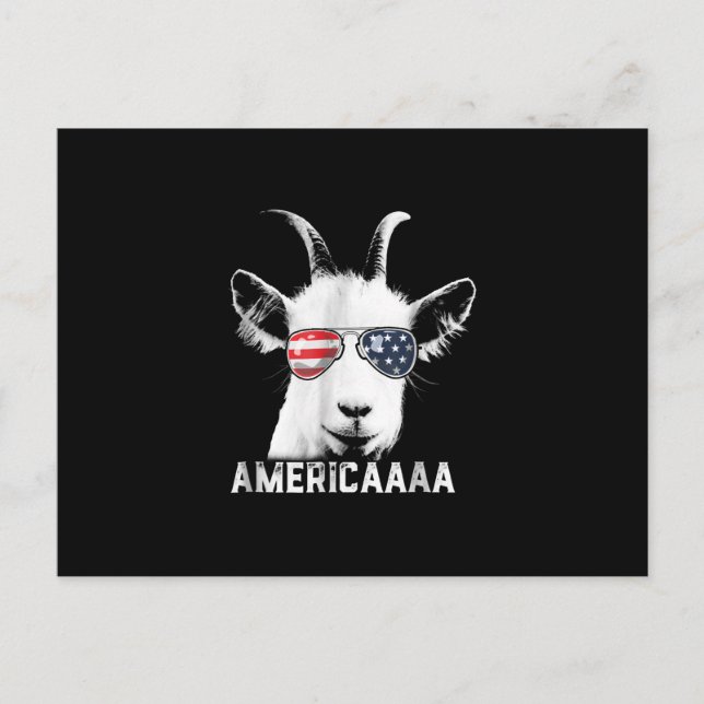 Patriotic Goat Funny Goat America Announcement Postcard (Front)