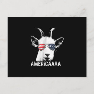 Patriotic Goat Funny Goat America Invitation Postcard