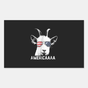 Patriotic Goat Funny Goat America Rectangular Sticker