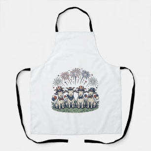 Patriotic Goats Fireworks Vintage Shirt Design_1 Apron