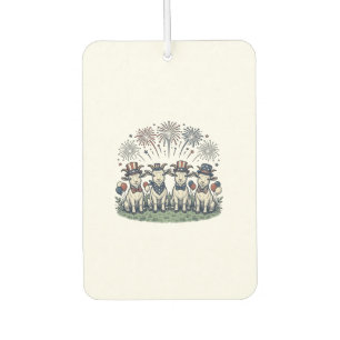Patriotic Goats Fireworks Vintage Shirt Design_1 Car Air Freshener