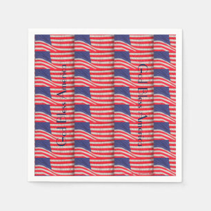Patriotic, God Bless America, 4th of July Paper Napkin