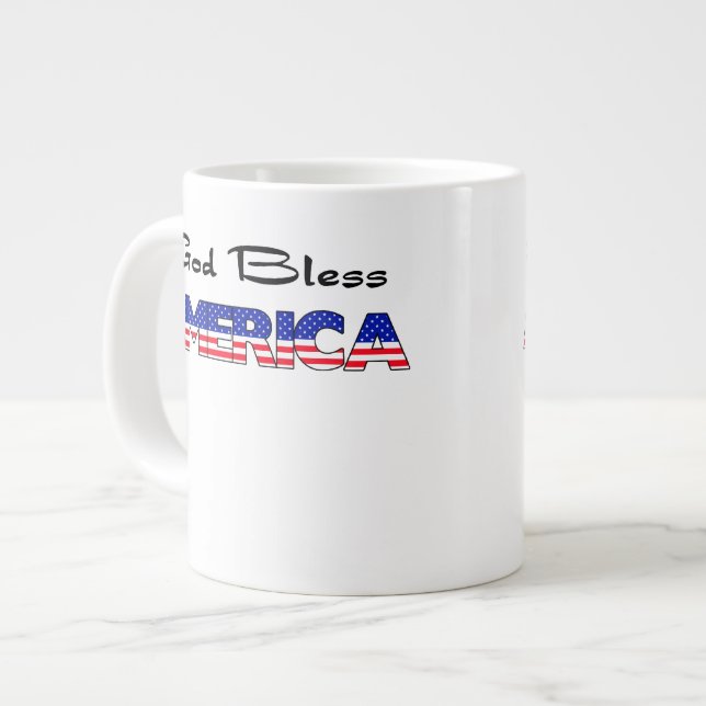 Patriotic God Bless America Large Coffee Mug (Front Left)