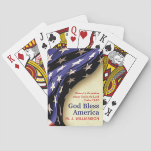 Patriotic GOD BLESS AMERICA Personalised Playing Cards