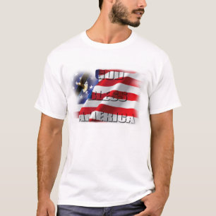 Patriotic God Bless America Soaring Eagle USA flag T-Shirt