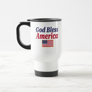 Patriotic God Bless America Travel Mug