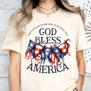 Patriotic God Bless America. Voters Prayer Bunting T-Shirt