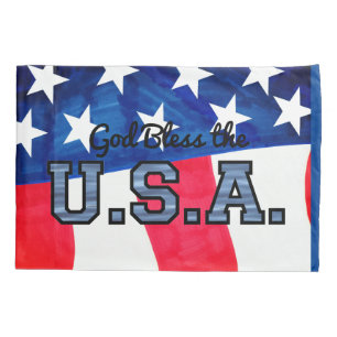 Patriotic "God Bless..." Pillowcase