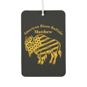 Patriotic Gold Bison Design Car Air Freshener