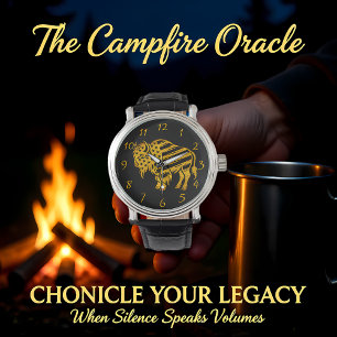 Patriotic Gold Bison Design Watch