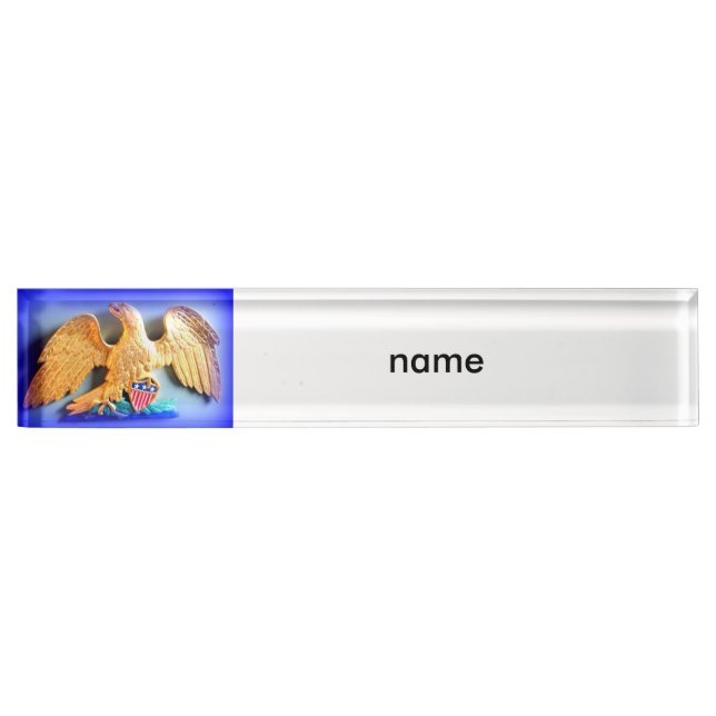patriotic gold eagle nameplate (Front)