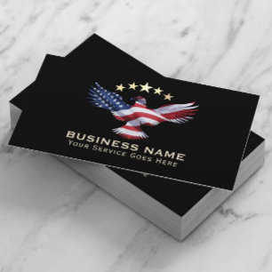 Patriotic Gold Stars USA Bald Eagle Military Business Card