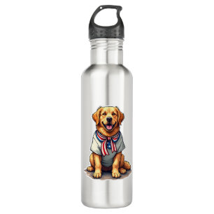 Patriotic Golden Dog Vintage Engraving Shirt 2 710 Ml Water Bottle