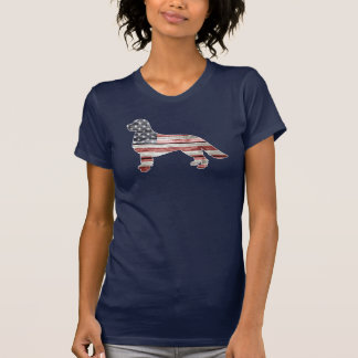 Patriotic Golden Retriever, American Flag T-Shirt