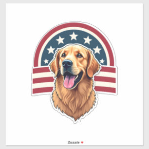 Patriotic Golden Retriever Arc Layout Shirt 2