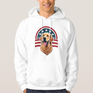 Patriotic Golden Retriever Arc Layout Shirt 2