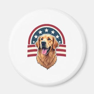 Patriotic Golden Retriever Arc Layout Shirt 2 Magnet