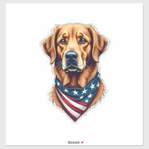 Patriotic Golden Retriever Bandana Vintage Tee