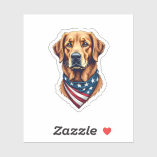 Patriotic Golden Retriever Bandana Vintage Tee