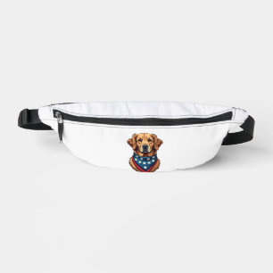Patriotic Golden Retriever Bandana Vintage Tee 4 Bum Bags