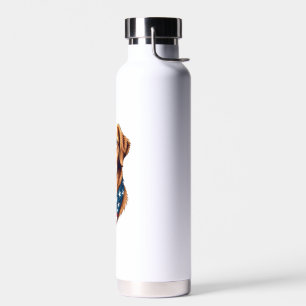 Patriotic Golden Retriever Bandanna Vintage Tee Water Bottle