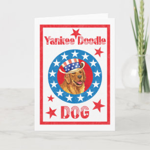 Patriotic Golden Retriever Card