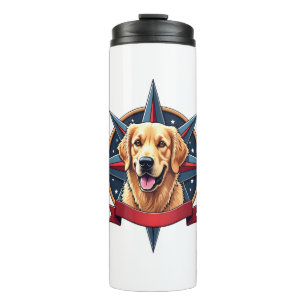 Patriotic Golden Retriever Compass Star Tee 2 Thermal Tumbler