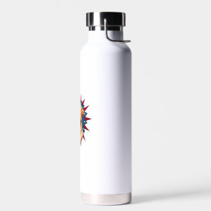 Patriotic Golden Retriever Corner Burst Shirt 2 Water Bottle