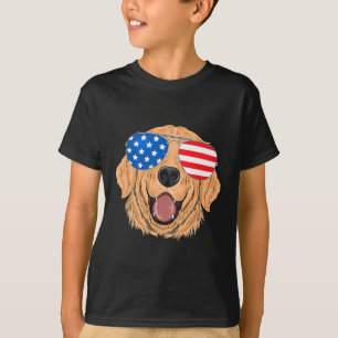 Patriotic Golden Retriever Dog 4th Of July Gift T-Shirt