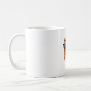 Patriotic Golden Retriever Double Portrait Shirt 2 Coffee Mug
