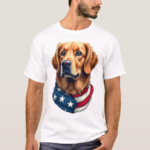 Patriotic Golden Retriever Face Vintage Shirt