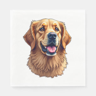 Patriotic Golden Retriever Face Vintage Shirt 4 Napkin