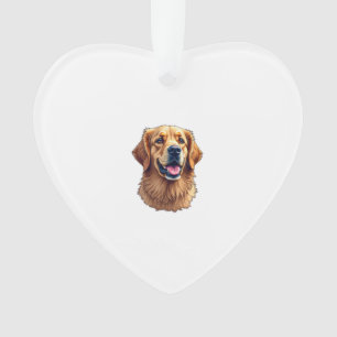 Patriotic Golden Retriever Face Vintage Shirt 4 Ornament