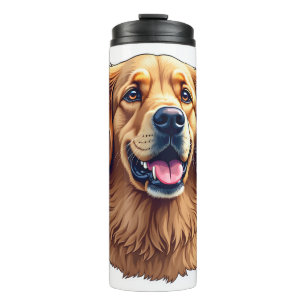 Patriotic Golden Retriever Face Vintage Shirt 4 Thermal Tumbler