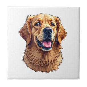 Patriotic Golden Retriever Face Vintage Shirt 4 Tile