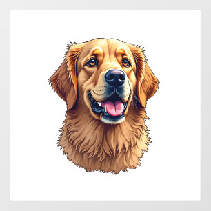 Patriotic Golden Retriever Face Vintage Shirt 4 Window Cling