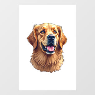 Patriotic Golden Retriever Face Vintage Shirt 4 Window Cling