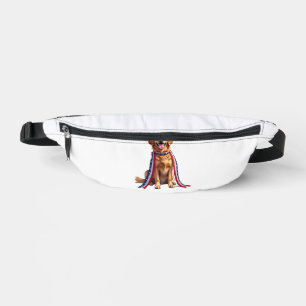 Patriotic Golden Retriever Falling Ribbon Shirt 2 Bum Bags