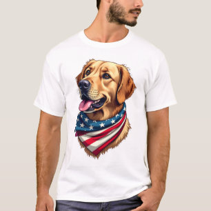 Patriotic Golden Retriever Head Vintage Shirt