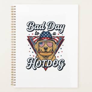 Patriotic Golden Retriever Hotdog Vintage Shirt De Planner