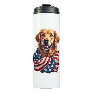 Patriotic Golden Retriever Lover Gift Vintage Tee Thermal Tumbler