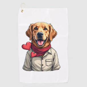 Patriotic Golden Retriever Lover Vintage Shirt 2 Golf Towel