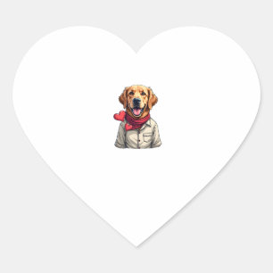 Patriotic Golden Retriever Lover Vintage Shirt 2 Heart Sticker