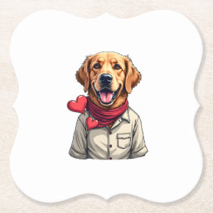 Patriotic Golden Retriever Lover Vintage Shirt 2 Paper Coaster