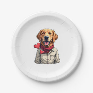 Patriotic Golden Retriever Lover Vintage Shirt 2 Paper Plate