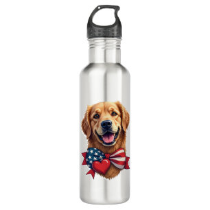 Patriotic Golden Retriever Lover Vintage Shirt 710 Ml Water Bottle